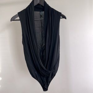 Marciano plunge and crossover bodysuit